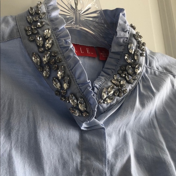 Elle Tops - Elle button down with embellished collar size 10
